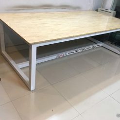 Bàn họp văn phòng khung chất sắt mặt gỗ cao su GHS-711