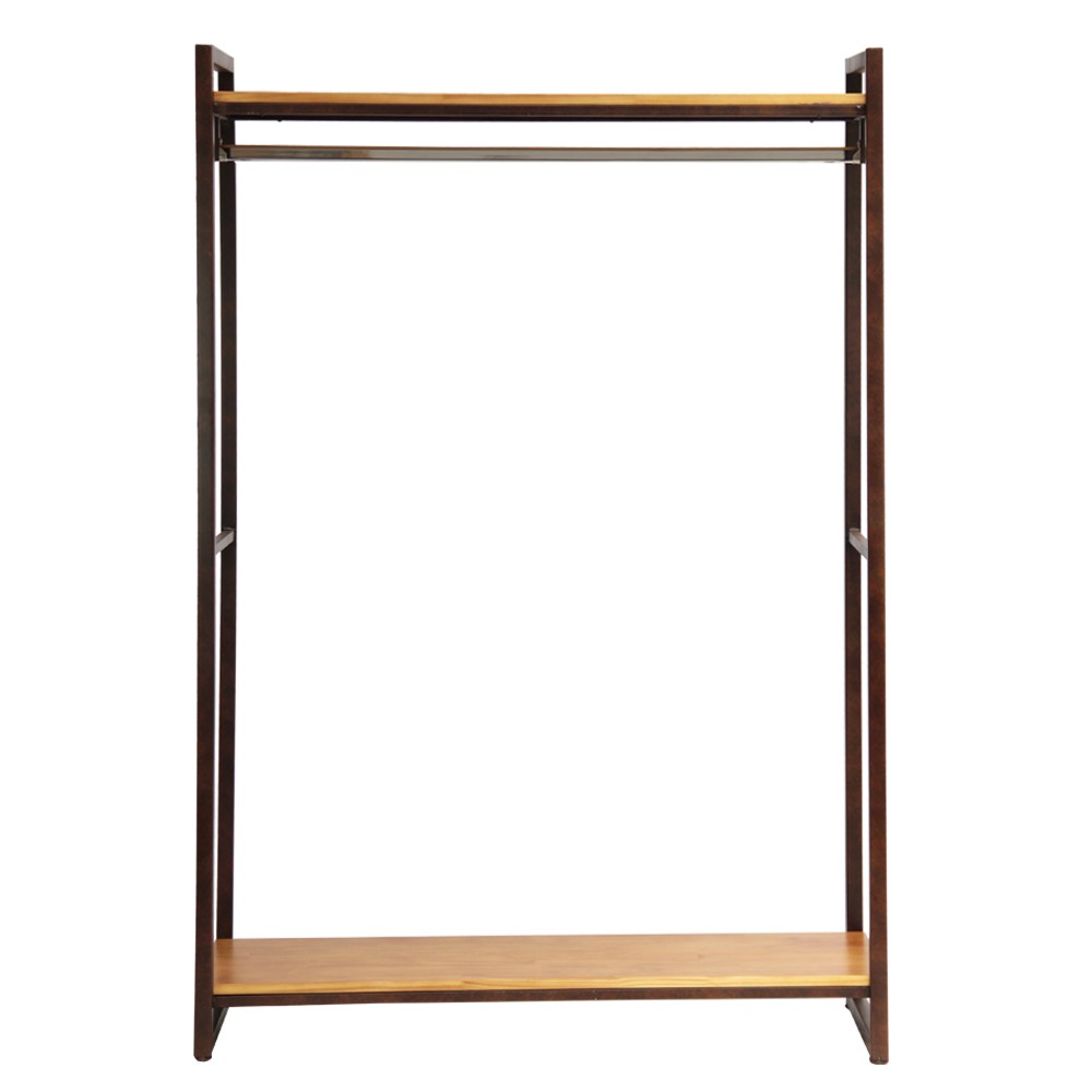 Kệ treo quần áo khung chân sắt mặt gỗ GHZ-497