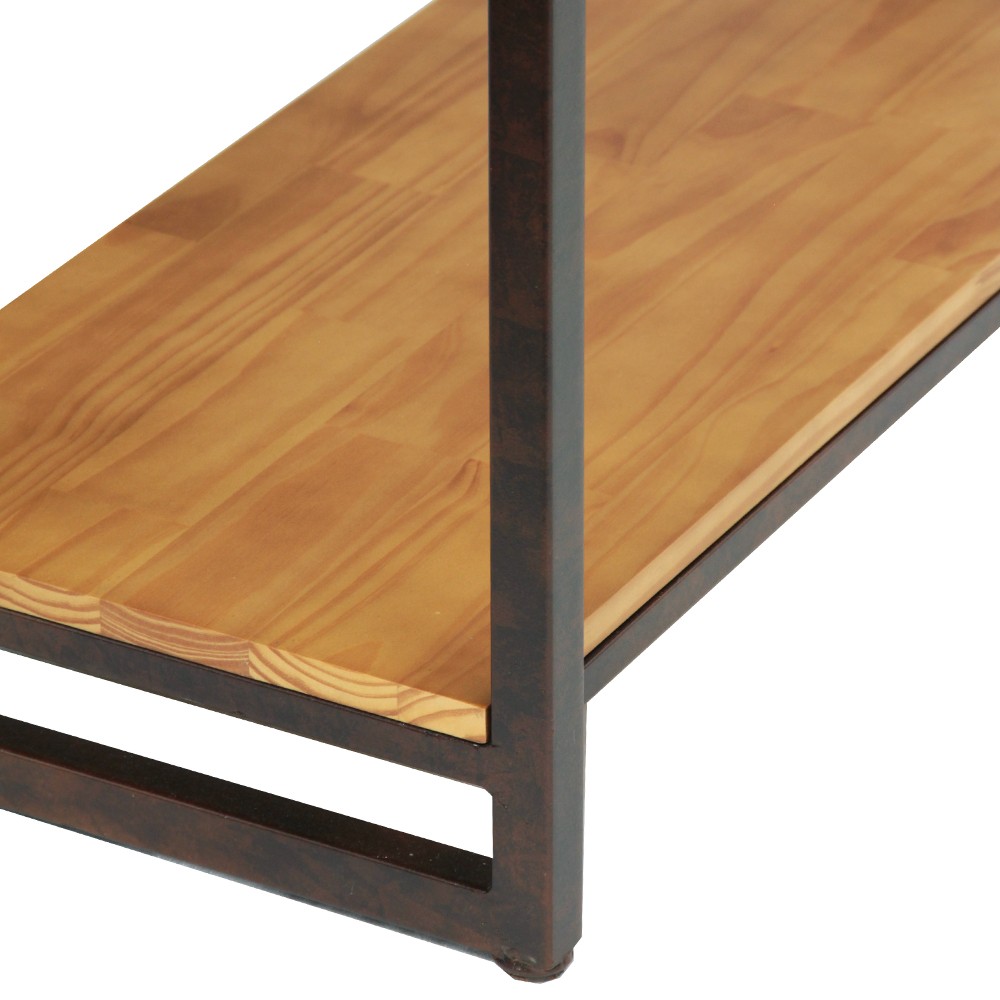 Kệ treo quần áo khung chân sắt mặt gỗ GHZ-497