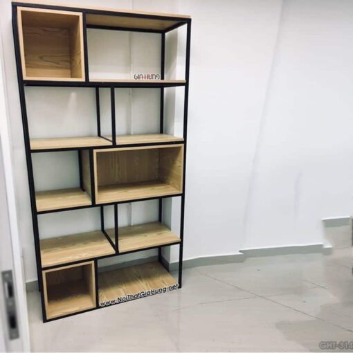 Kệ trang trí khung chân sắt mặt gỗ MDF chống ẩm GHT-3499