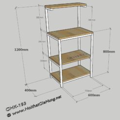 Kích thước Kệ để lò vi sóng 4 tầng khung sắt đa năng GHK-193