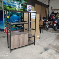 Kệ để lò vi sóng khung sắt có tủ gỗ GHTop-5117 – Màu MHG-450EV