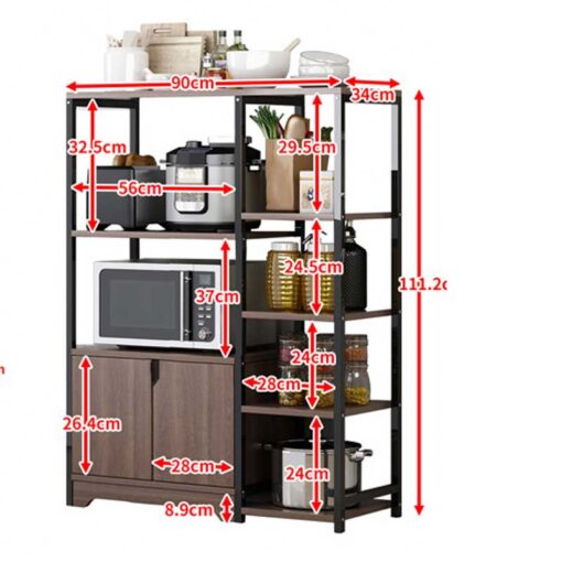 Kệ để lò vi sóng khung sắt có tủ gỗ GHTop-5117 - Hình ảnh 2