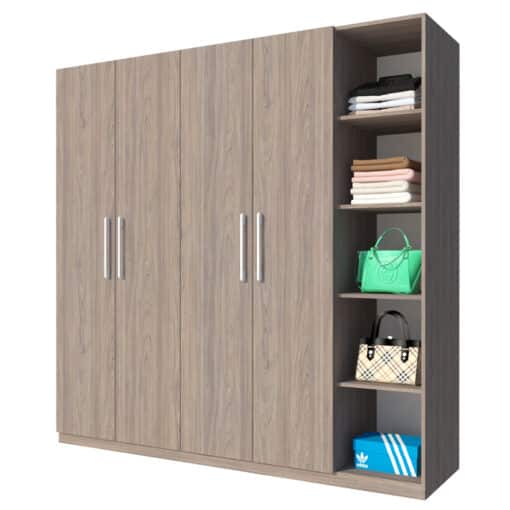 Tủ Áo 4 Cánh Gỗ MDF Melamine Có Kệ GHTop-5252