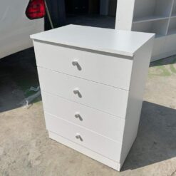 Tủ gỗ công nghiệp MDF chống ẩm 4 ngăn kéo màu trắng GHF-7137