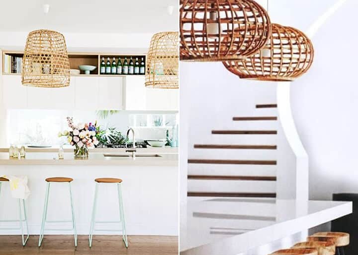Cách thiết kế nhà bếp đẹp và khác biệt 2 Sử dụng vật liệu mây tre đan