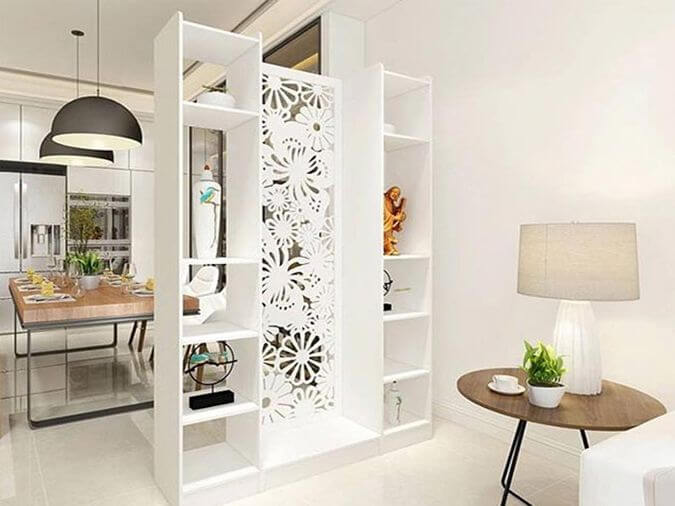 Sắm ngay loạt kệ trang trí phòng khách ‘đẹp ngất ngây’, ‘xịn chất’ ai cũng mê 1 Kệ được xem như ranh giới phân định không gian trong nhà