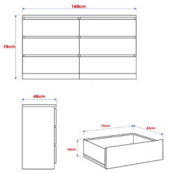 tu go cong nghiep mdf chong am 6 ngan keo mau trang ghf 7337 6