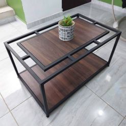 Bàn Sofa chữ nhật khung sắt mặt gỗ GHS-8681