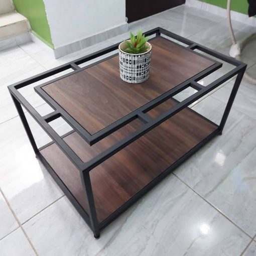 Bàn Sofa chữ nhật khung sắt mặt gỗ GHS-8681