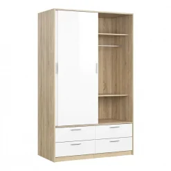 Tủ quần áo 2 cửa lùa + 4 ngăn kéo gỗ MDF vân sồi trắng GHS-8940 16 tu quan ao 2 cua lua 4 ngan keo go mdf van soi trang ghs 8940 5