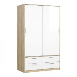 Tủ quần áo 2 cửa lùa + 4 ngăn kéo gỗ MDF vân sồi trắng GHS-8940 23 tu quan ao 2 cua lua 4 ngan keo go mdf van soi trang ghs 8940 8