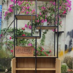 Ke trang tri khung sat mat go co tu duoi GHS 10234 3