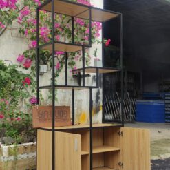 Ke trang tri khung sat mat go co tu duoi GHS 10234 4