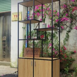 Ke trang tri khung sat mat go co tu duoi GHS 10234 6